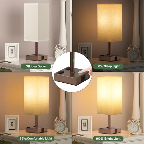 Brown Touch Lamps Set of 2 for Bedroom