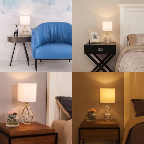 Gold Modern Hollow Out Base Bedroom Small Table Lamp