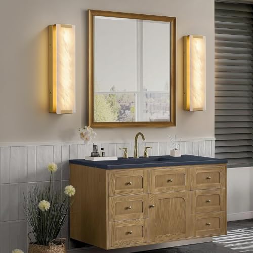 19.6" Alabaster Wall Sconce