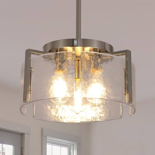 Glass Drum Chandelier for Dining Room