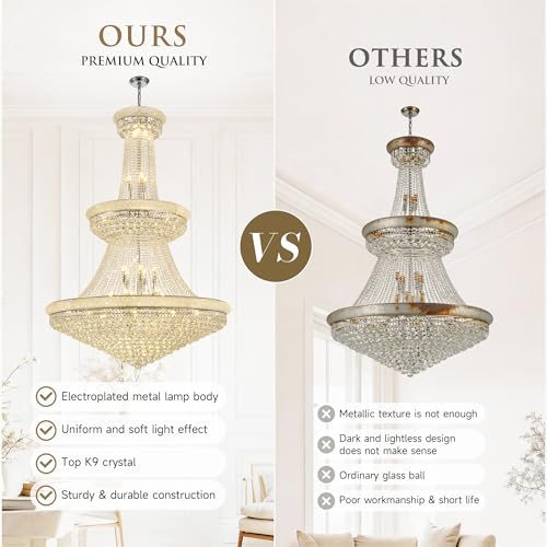 42 Lights Large Crystal Chandelier 48