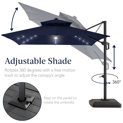 9x12ft LED Cantilever Patio Umbrella w