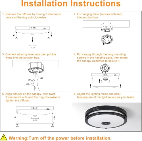 Outdoor Motion Sensor LED Ceiling Light (2 Count)