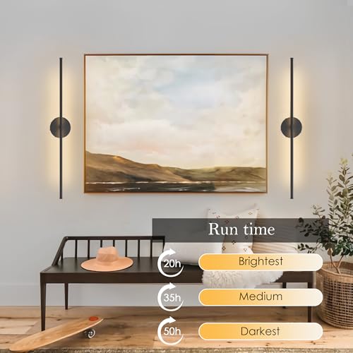 Battery Operated Wall Sconces Set of Two Wireless Wall Lights (2 Count)