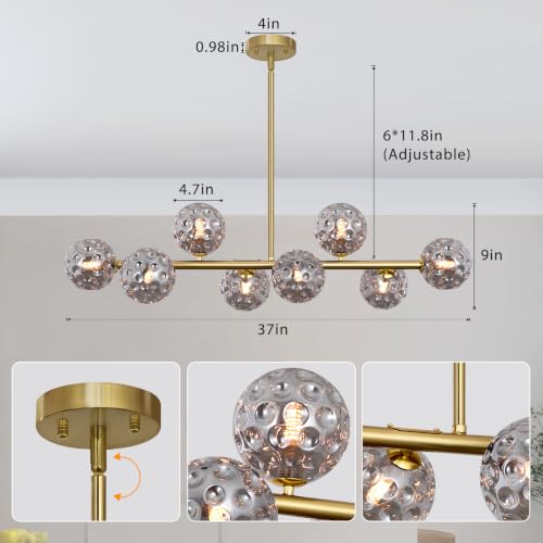 Gold Chandelier Linear Globe Dining Room Light Fixture Long Island Light
