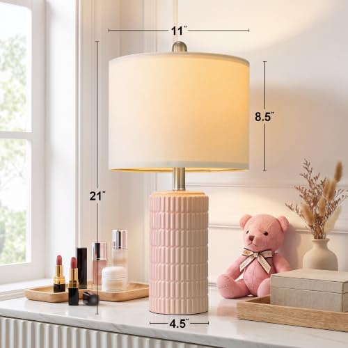 21'' Pink Ceramic Table Lamp with Gift Box