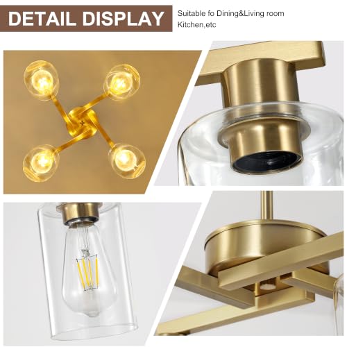 4 Light Farmhouse Gold Chandelier