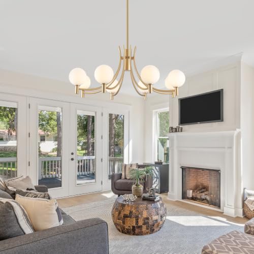 8 Light Gold Modern Sputnik Chandelier