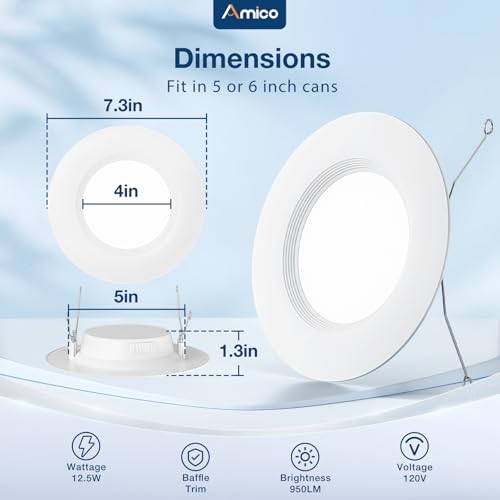 24 Pack 5 6 inch LED Recessed Lighting (24 Count)