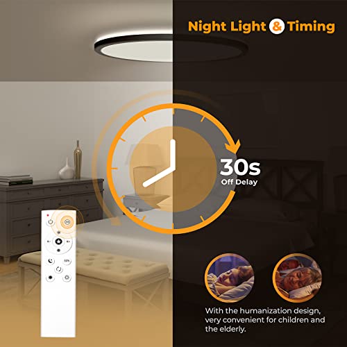 LED Flush Mount Ceiling Light Fixture with Remote Control