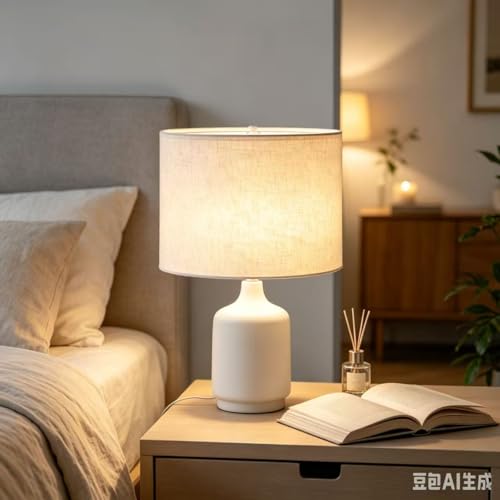 Beige Linen Lampshade Drum Lamp Shade 13``Top x 13``Bottom x 10``High