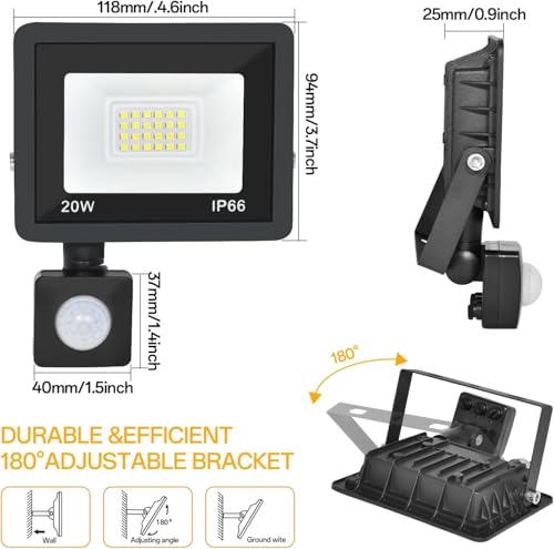 Motion Sensor Flood Light Outdoor (2 Count)