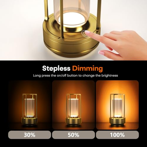 Rechargeable Cordless Small Metal Table Lamp