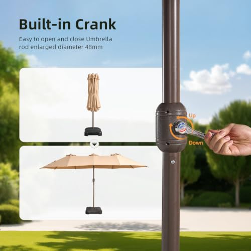 8.5ft X 14.5ft Rectangular Market Umbrella With Base And Color