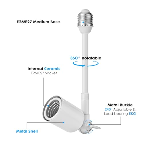 2 Pack E26 Light Socket Extender (2 Count)