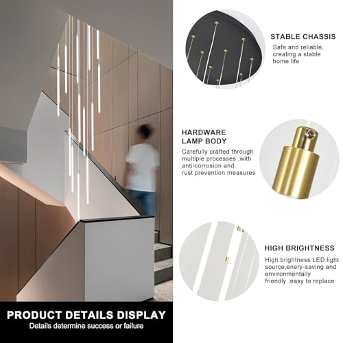 Modern 15 Light LED Chandelier for High Ceilings