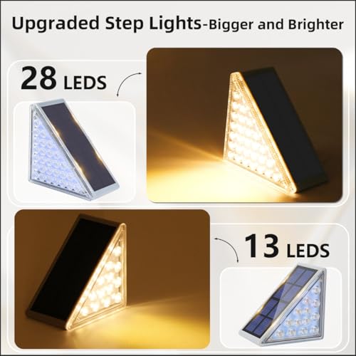 Solar Step Lights for Outside 4 Pack (4 Count)