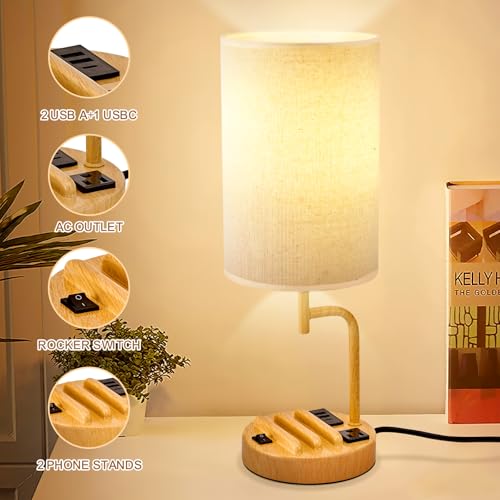 Table Lamp with 3 USB Charging Ports (2 Count)