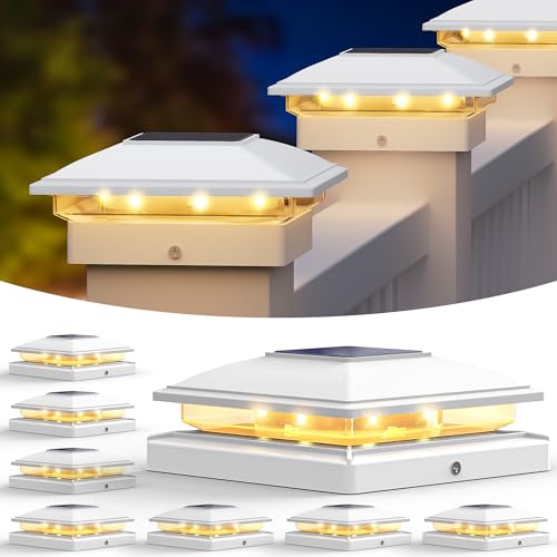 White Solar Post Cap Lights (8 Count)
