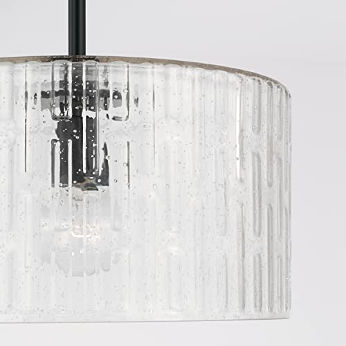 Capital Lighting 241311MB Emerson Embossed Seeded Glass Convertible Pendant