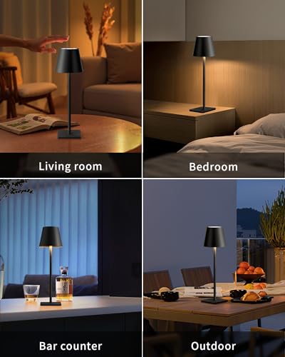 2 Pack Cordless Black Table Lamps (2 Count)
