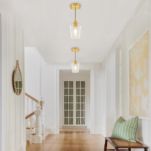 3 Pack Brushed Gold Pendant Lights Over Island Kitchen Light Fixtures (3 Count)