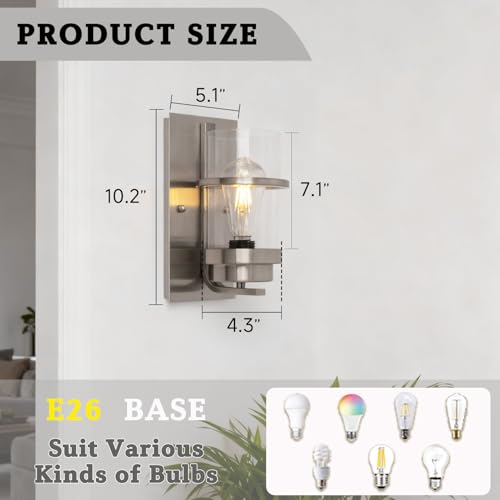 Brushed Nickel Modern Wall Sconces