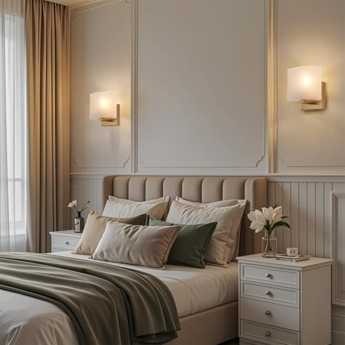 Small Flat Modern Acrylic Indoor Hardwired Gold Wall Sconce Light Set of 2 (2 Count)