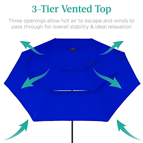10ft 3 Tier Solar Patio Umbrella