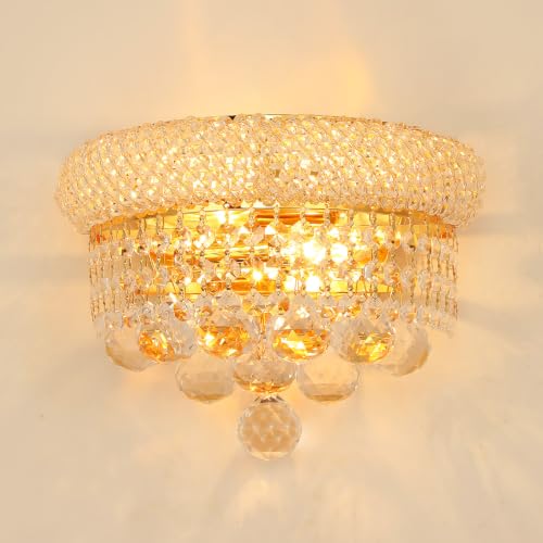 2 Lights Empire Crystal Wall Sconce Light for Living Room