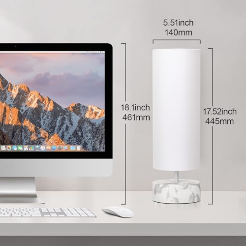 Touch Table Lamp with Marble Grain Metal Base