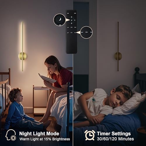 Battery Operated Modern Wall Sconce Set of Two (2 Count)
