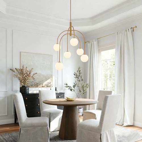 6 Lights Mid Century Modern Chandelier