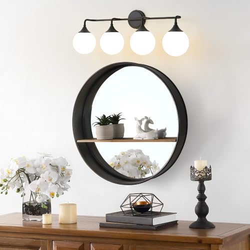 Black Bathroom Light Fixtures Over Mirror Vanity 4
