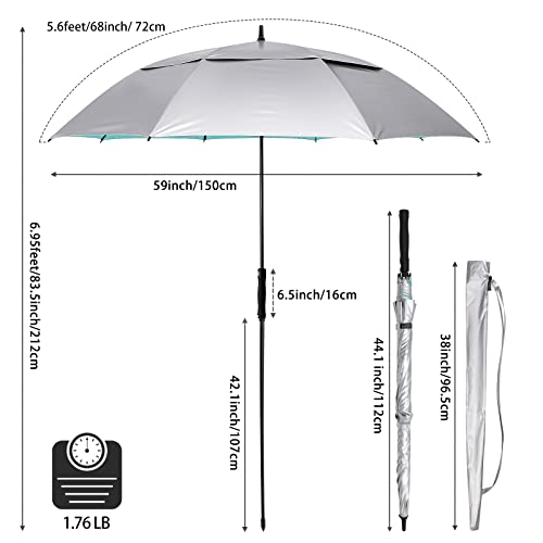 UV Golf Beach Umbrella 68”Auto Open Extra Large Sun Shade Umbrellas