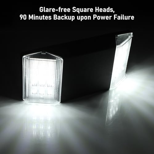 8 Pack LED Emergency Lighting with Battery Backup Black (8 Count)