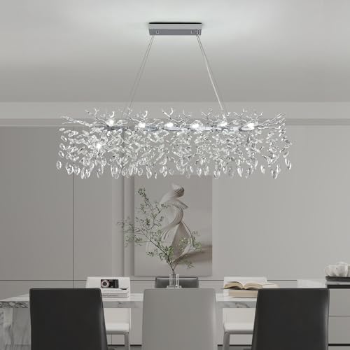 Modern Rectangle Crystal Tree Branch Chandelier