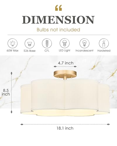 Gold Semi Flush Mount Ceiling Lights