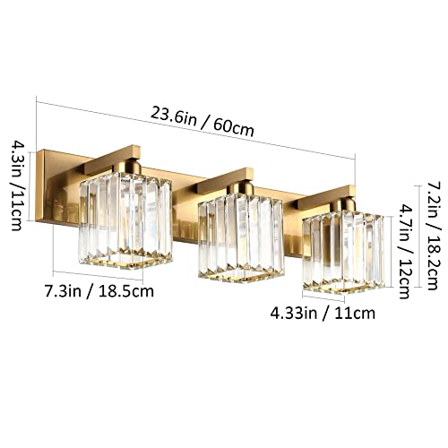 Bathroom Vanity Light Fixtures Crystal Vanity Lighting Fixtures Brass 3 Light Bathroom Lighting
