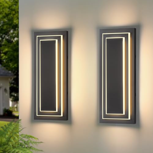 Modern Outdoor Square Wall Sconce LED (2 Count)