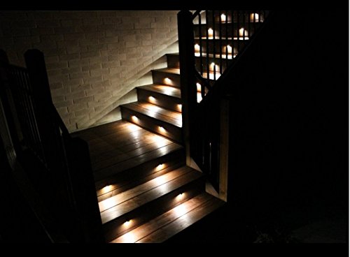 Warm White Low Voltage LED Deck Lights kit Φ1.38 Outdoor Garden Yard Decoration Lamp Recessed Landscape Pathway Step Stair Warm White LED Lighting
