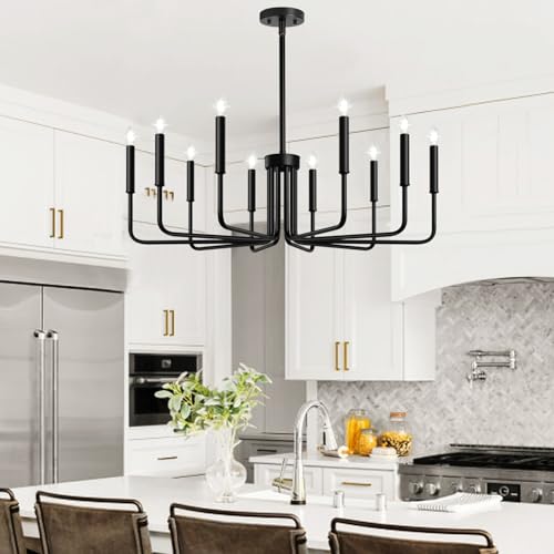 Black 10 Light Chandelier