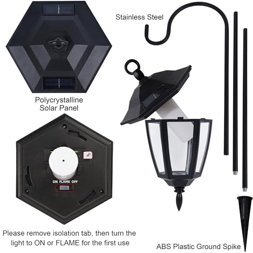 6 Pack Solar Flame Hanging Lights Outdoor (6 Count)