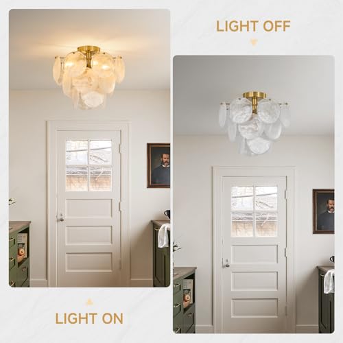 Gold Semi Flush Mount Chandelier