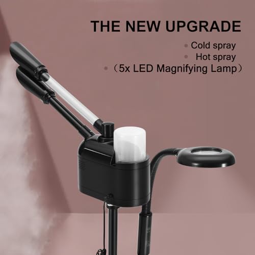 Professional Facial Steamer with 5X LED Magnifying Lamp 3 in 1