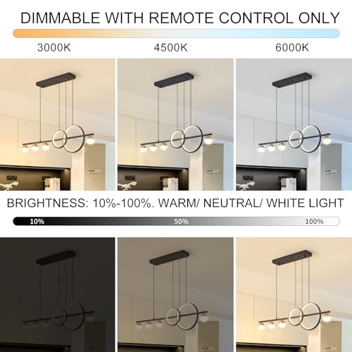 Modern LED Black Gold Chandelier