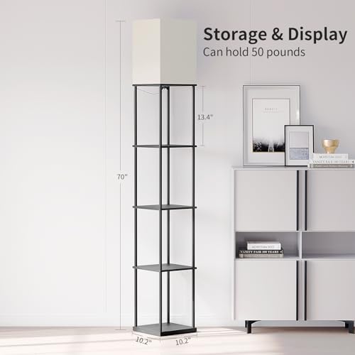 5 Tier Floor Lamp with Shelves