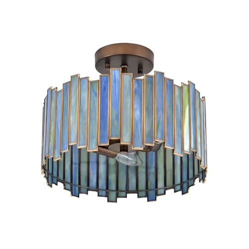Antique Brass Ceiling Light Fixture in Drum Shape