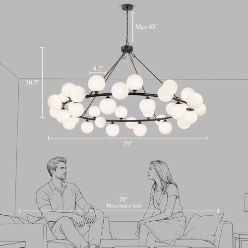 Dining Room Chandelier 60 Inch Sputnik Chandeliers for High Ceilings Large
