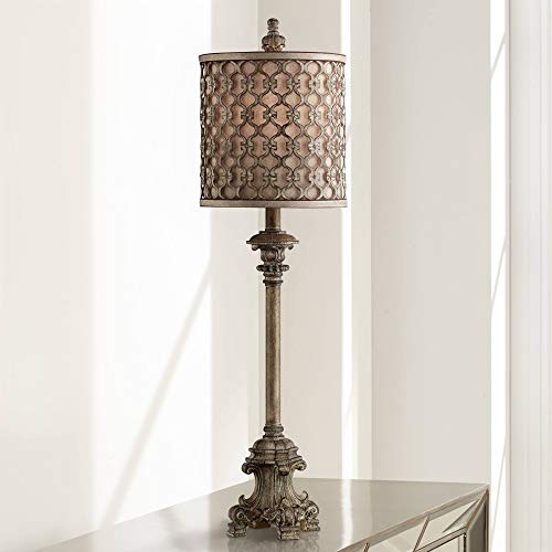 French Candlestick 34" Large Table Lamp Vichelis Skinny Country